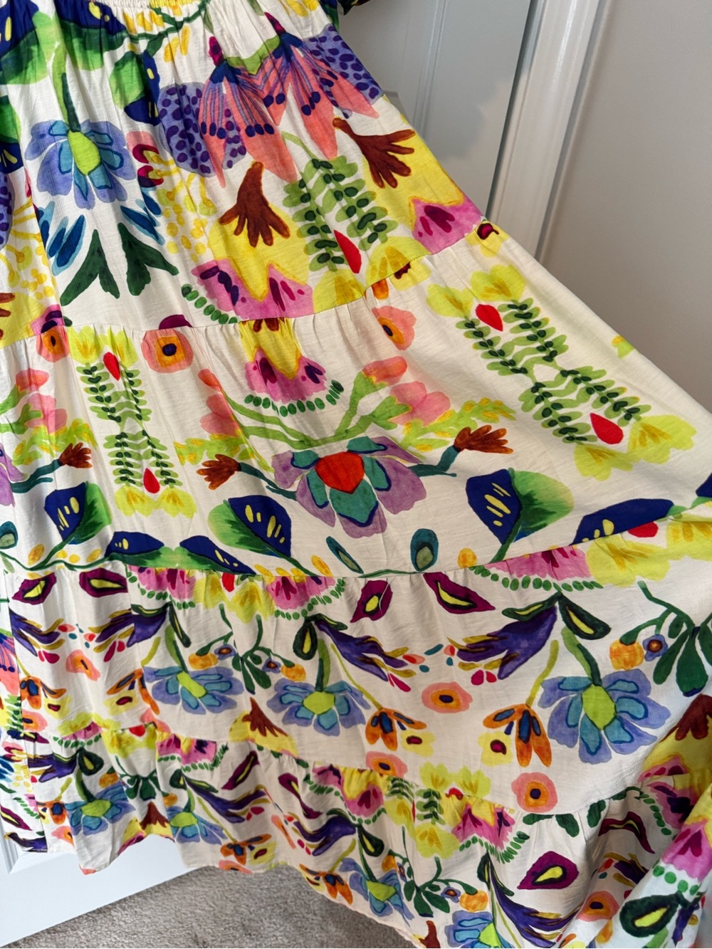 Floral Square-Neck Maxi Dress in Multicolor - Picture 4 of 10